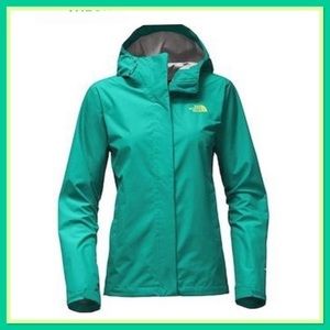 North Face Size M Venture 2 Women’s Rain Jacket Sz Medium Green Teal EUC